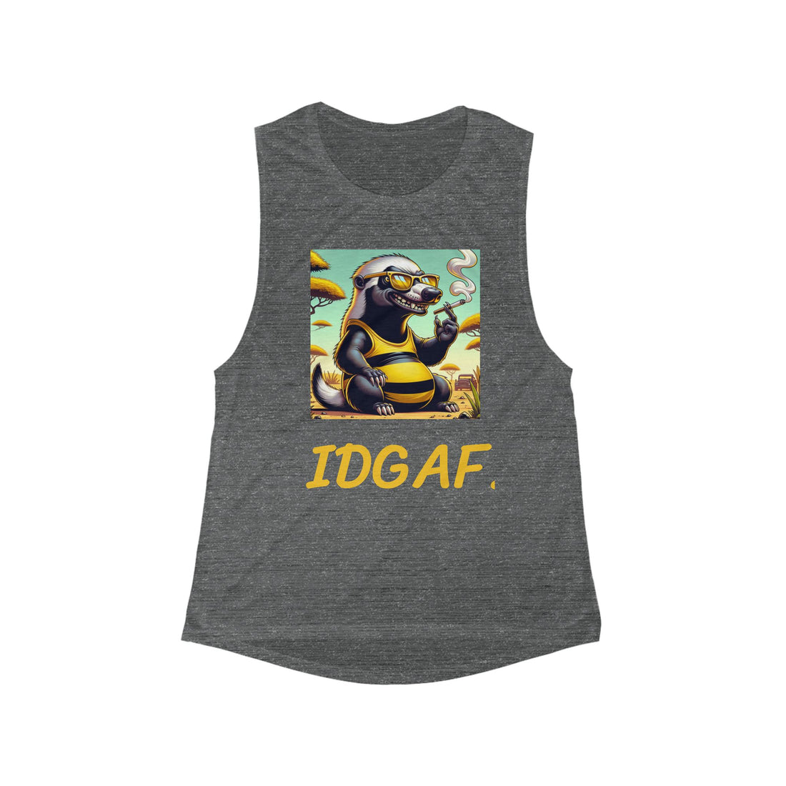 "IDGAF" Women's Flowy Scoop Muscle Tank